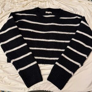 Pacsun La Hearts Black and White Striped Sweater